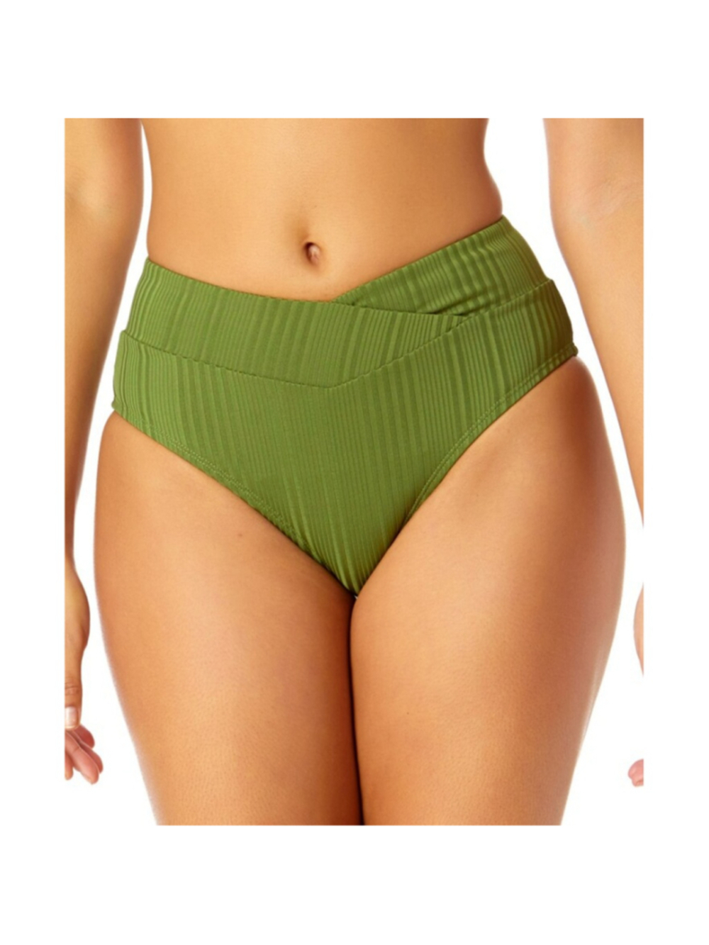 Salt + Cove Size Small Olive Green V-Waist Ribbed Bikini Bottoms NWT